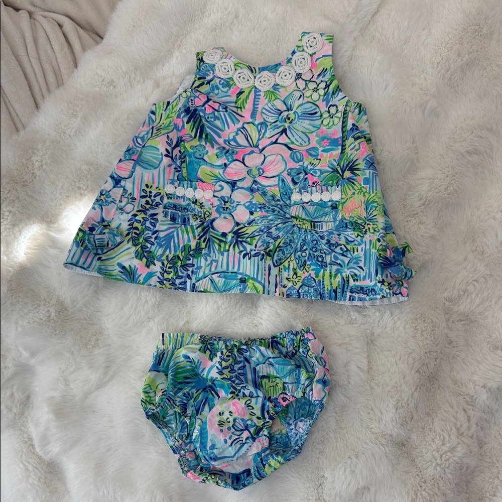 Lilly Pulitzer Blue and Pink Kids Matching Set - Picture 1 of 2